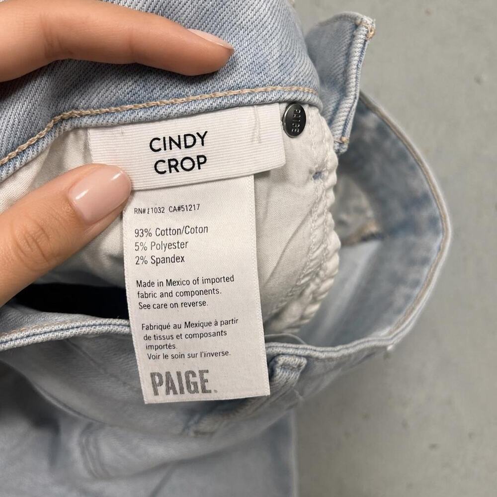 PAIGE Cindy Crop High Rise Straight Leg Jeans Light Wash Size 24 - Picture 2 of 6